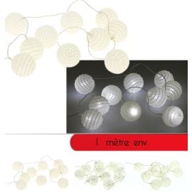 Guirlande lumineuse a pile10 LED Boule Blanche