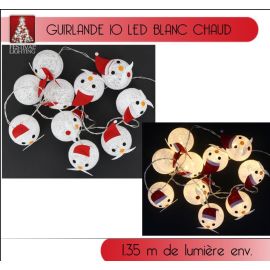 Guirlande lumineuse a pile 10 LED Bonhomme