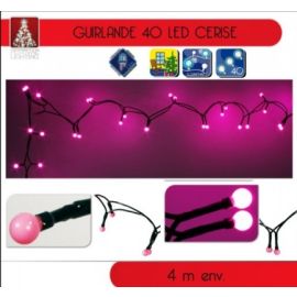 Guirlande éléctrique 40 LED cerise fuschia