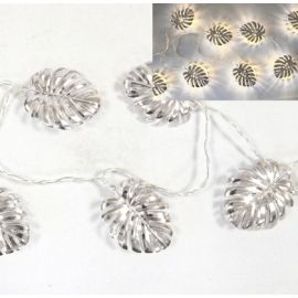 Guirlande lumineuse de table 10 Feuilles LED Argent