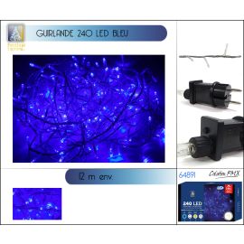 Guirlande lumineuse 240 LED Bleu 12m