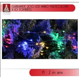 Guirlande lumineuse 300 LED Blanc froid avec telecommande, decoration noel  - Badaboum