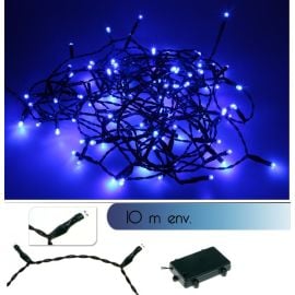 Guirlande lumineuse pile extérieur 100 LED Bleu