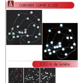 Guirlande lumineuse à pile 10 LED Cuivre