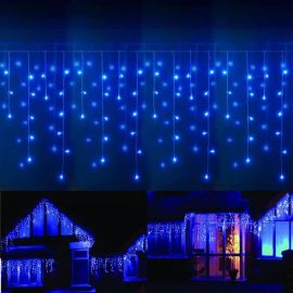 Guirlande lumineuse stalactite 10 mètres 600LED Bleue