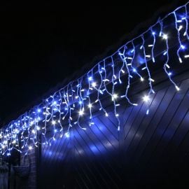 Guirlande stalactite de Noel extérieur 750 cm 240 LED Blanc et Bleu