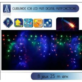 Guirlande lumineuse stalactite Extérieur 108 LED Multicolore