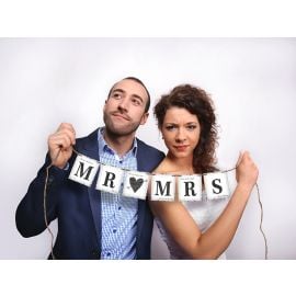 Guirlande mariage avec corde Mr Mrs