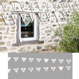 Guirlande Fanions Romantique Vive les Mariés