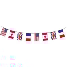 Guirlande tissu drapeaux alliés - 10 m