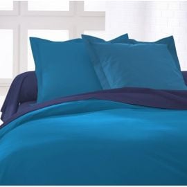 Housse de couette 140x200cm Turquoise 100% coton 