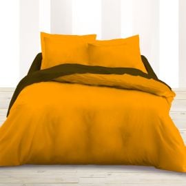 Housse de couette 240x260 unie Orange 100 % coton