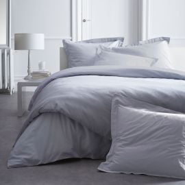 Housse de couette percale unie 140x200 Gris Clair