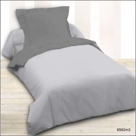 Housse de couette unie unie Gris clair 140x200 cm