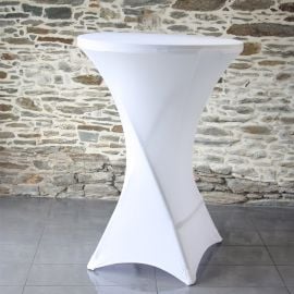 Nappe ronde blanche 300cm en tissu 100% Polyester - Badaboum