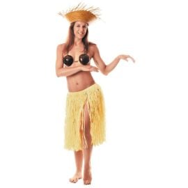 Jupe hawai en raffia Naturel