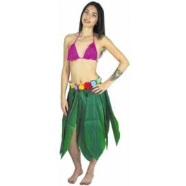 Jupe hawai feuilles de bananier 65cm