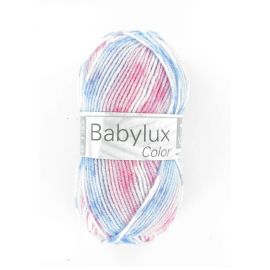 Laine bébé cheval blanc babylux color Rose Bleu