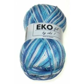 pelote de fil à tricoter Eko Fil Multi Bleu