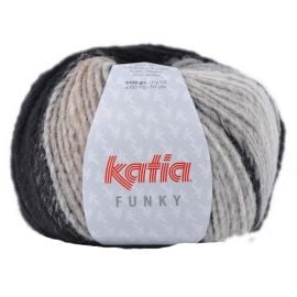 fil à tricoter Katia Funky noir et écru