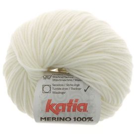 fil à tricoter Katia Mérino 100% Blanc 