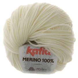 fil à tricoter Katia Mérino 100% Ecru