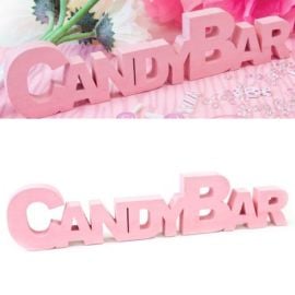 Lettre Candy Bar Rose pour Déco de table