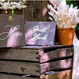 Livre d'or en bois Guest Book