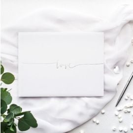 Livre d'or mariage Blanc Love Argent