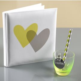 Livre d'or Mariage Original avec Coeur Vert anis