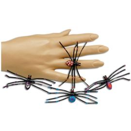 lot de 12 bagues - araignée - longues jambes - assorties
