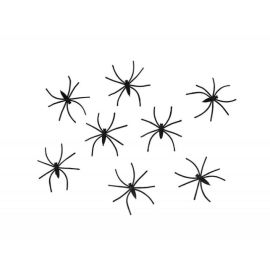 set 24 araignées - avec crochet - noires - 4 x 4.4 cm