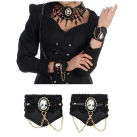 lot 2 manchettes - gothiques noires