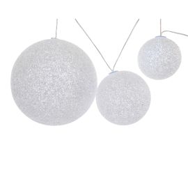 Lot de 3 Boules lumineuses Blanches Noel Mariage