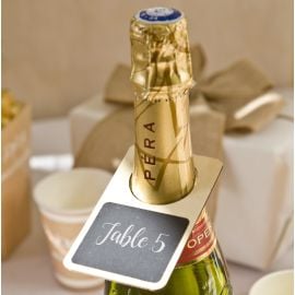 Lot de 4 ardoises en bois pour bouteille