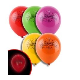 Lot de 5 Ballons LED Joyeux Anniversaire