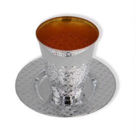 Lot de 5 verres Argent façon inox avec coupelle