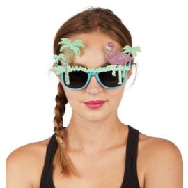 Lunettes tropical palmier et flamant rose - adulte