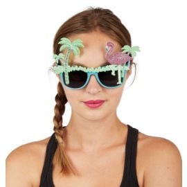 Lunettes tropical palmier et flamant rose - adulte