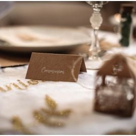 Marque place etiquette communion kraft 