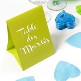 Marque table mariage en carton Vert anis x 6 pièces