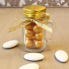 Mason jar rose Or 120ml avec couvercle