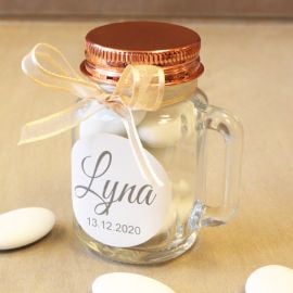 Mason jar rose Rose gold 120ml avec couvercle