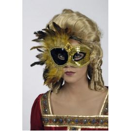 masque - golden eye - avec plumes