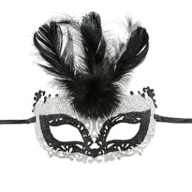 Masque loup prestige argent et noir
