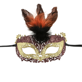 Masque loup prestige Or et Brun