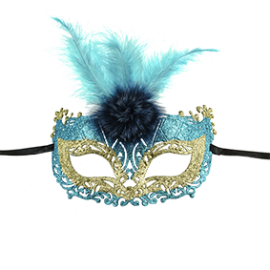 Masque loup prestige Turquoise et Vert anis