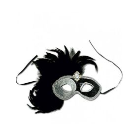 masque - silver eye - avec plumes