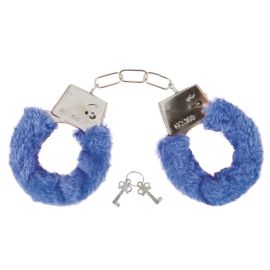 Menottes avec fourrure - bleu - adulte