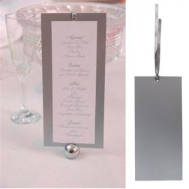 Menu mariage rectangle argent